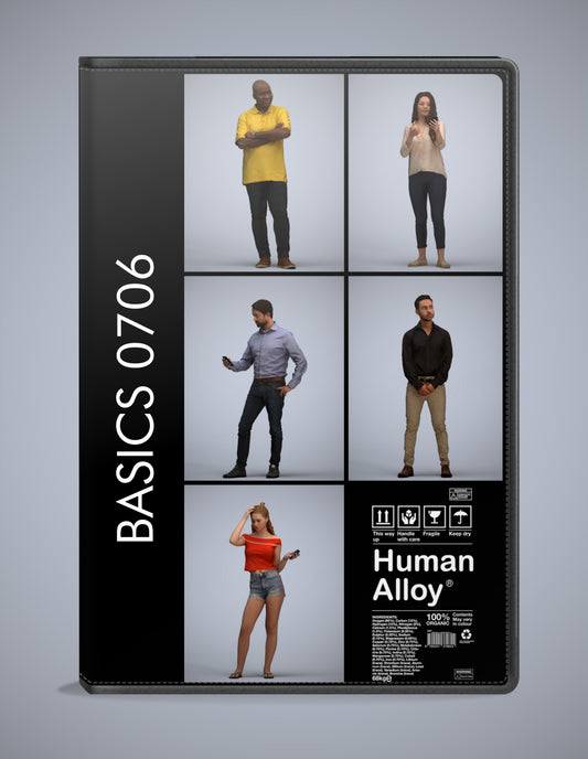 3D people models standing bundle, 5 scanned humans for 3ds Max rendering