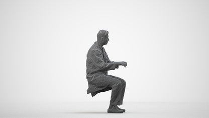 photogrammetry 3D man medical, realistic human model archviz FBX, wireframe side view