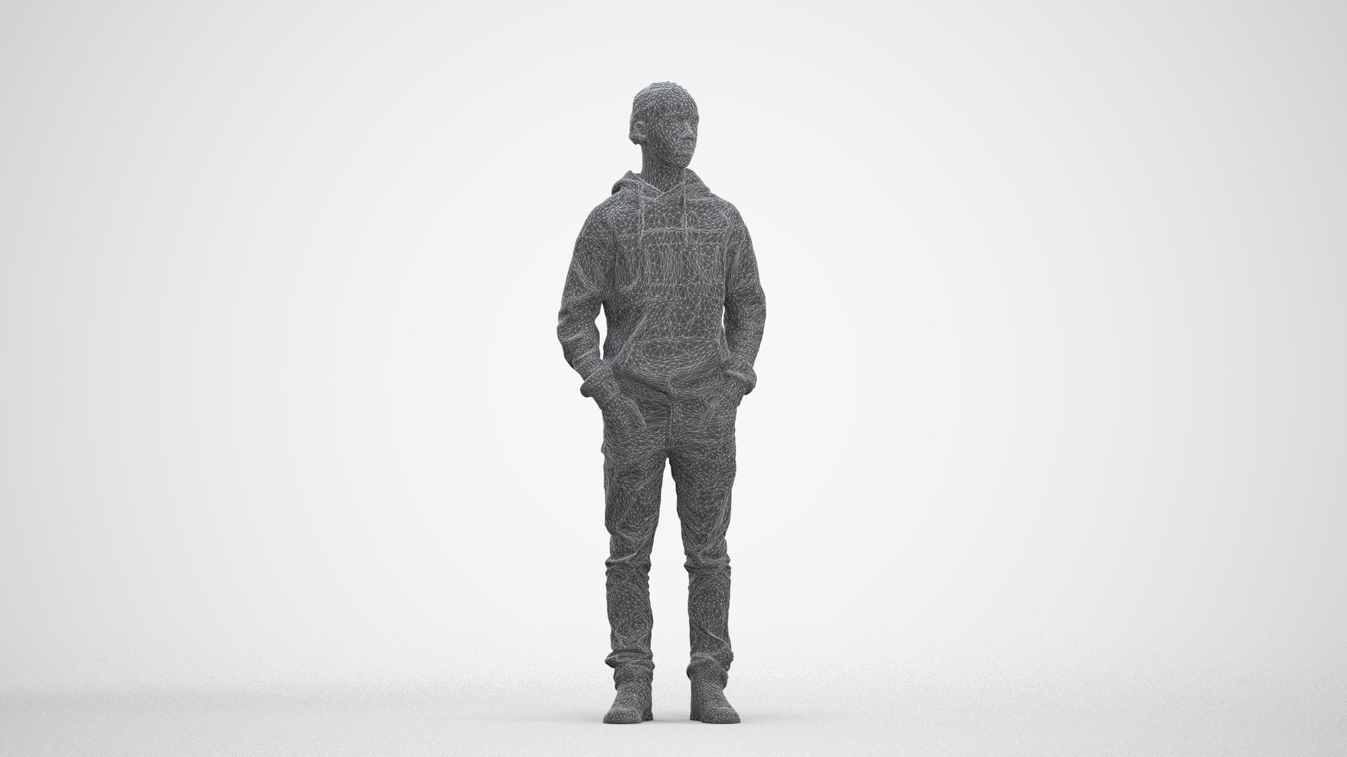 realistic 3D boy casual kids, scanned archviz people for Blender and 3ds Max, three-quarter front view render