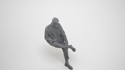 photogrammetry 3D man casual mix, realistic human model archviz FBX, wireframe side view