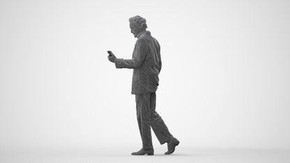 realistic 3D human man business walking, archviz people FBX OBJ for Blender, square thumbnail