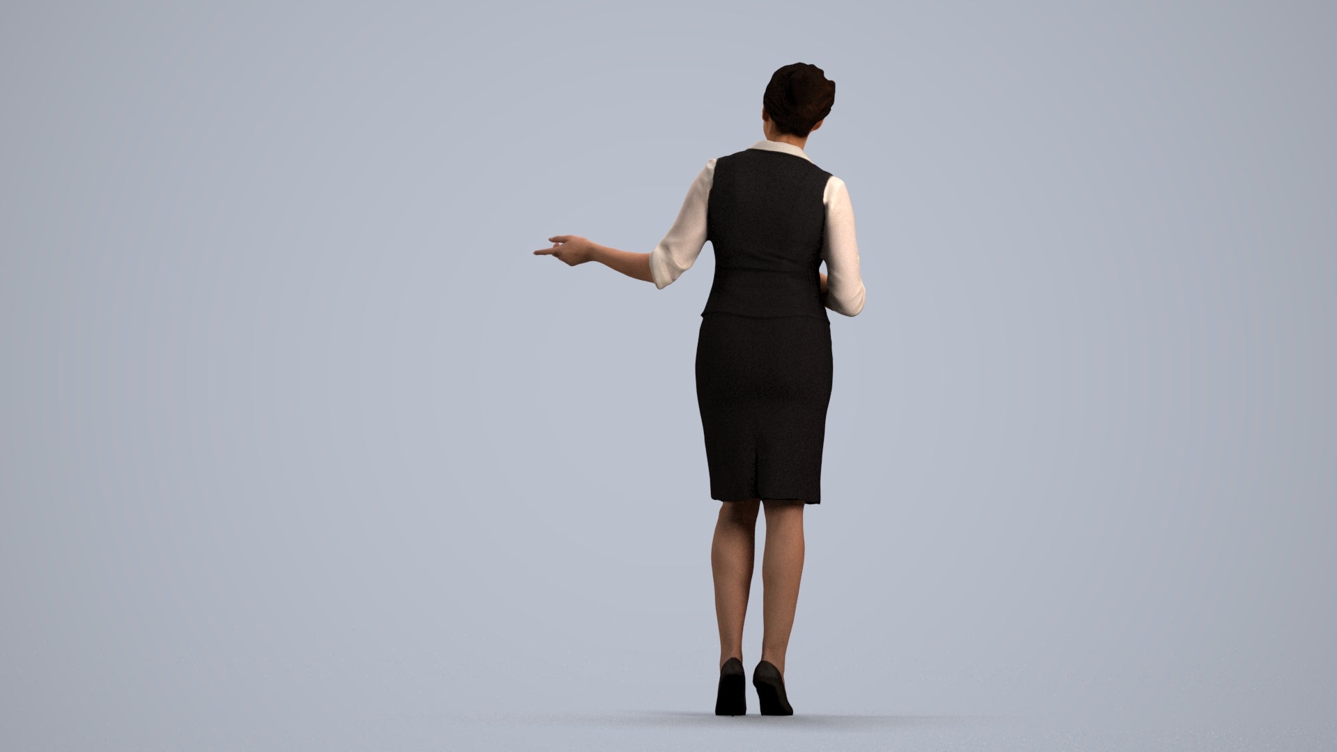 3D people model woman mix, scanned human for 3ds Max rendering, front view render