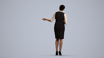 3D people model woman mix, scanned human for 3ds Max rendering, front view render