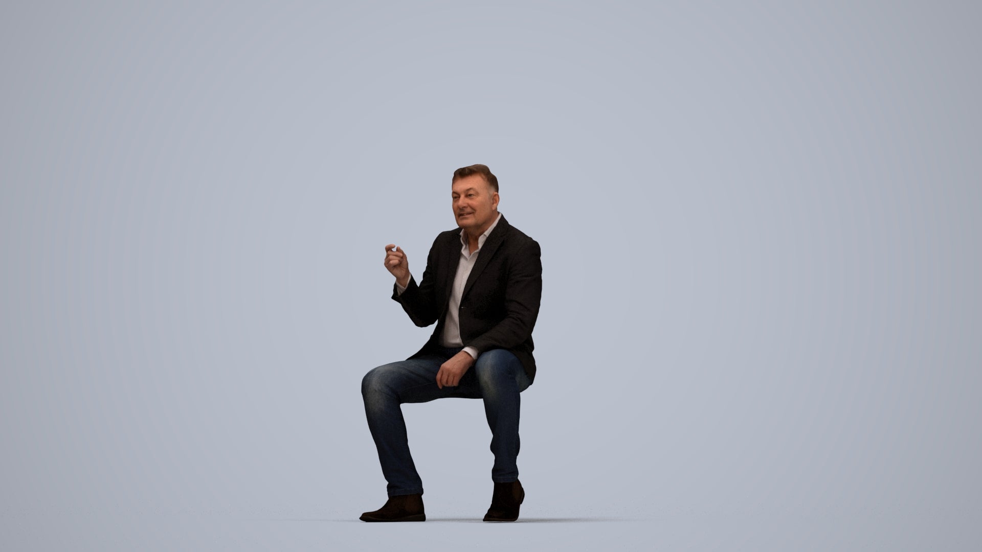 3D scanned man business, photorealistic archviz people for Enscape and SketchUp, top-down view render