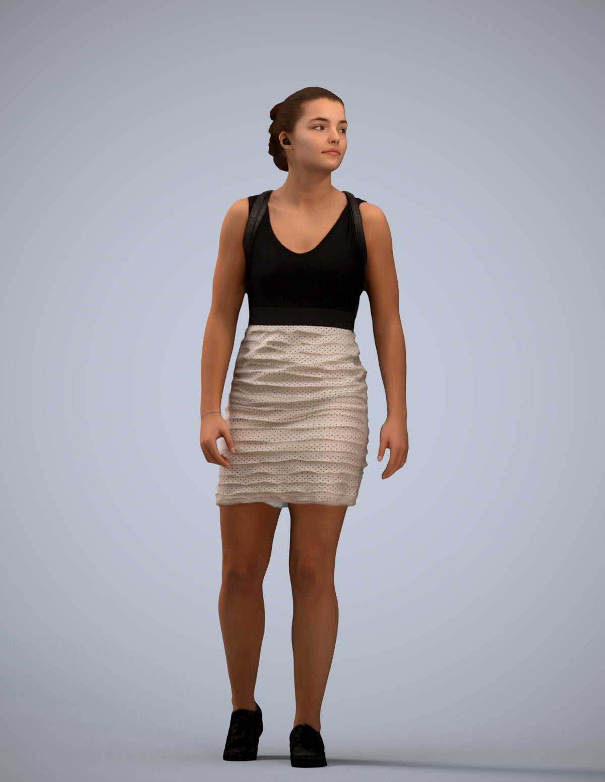 3D people model girl casual kids, scanned human for 3ds Max rendering