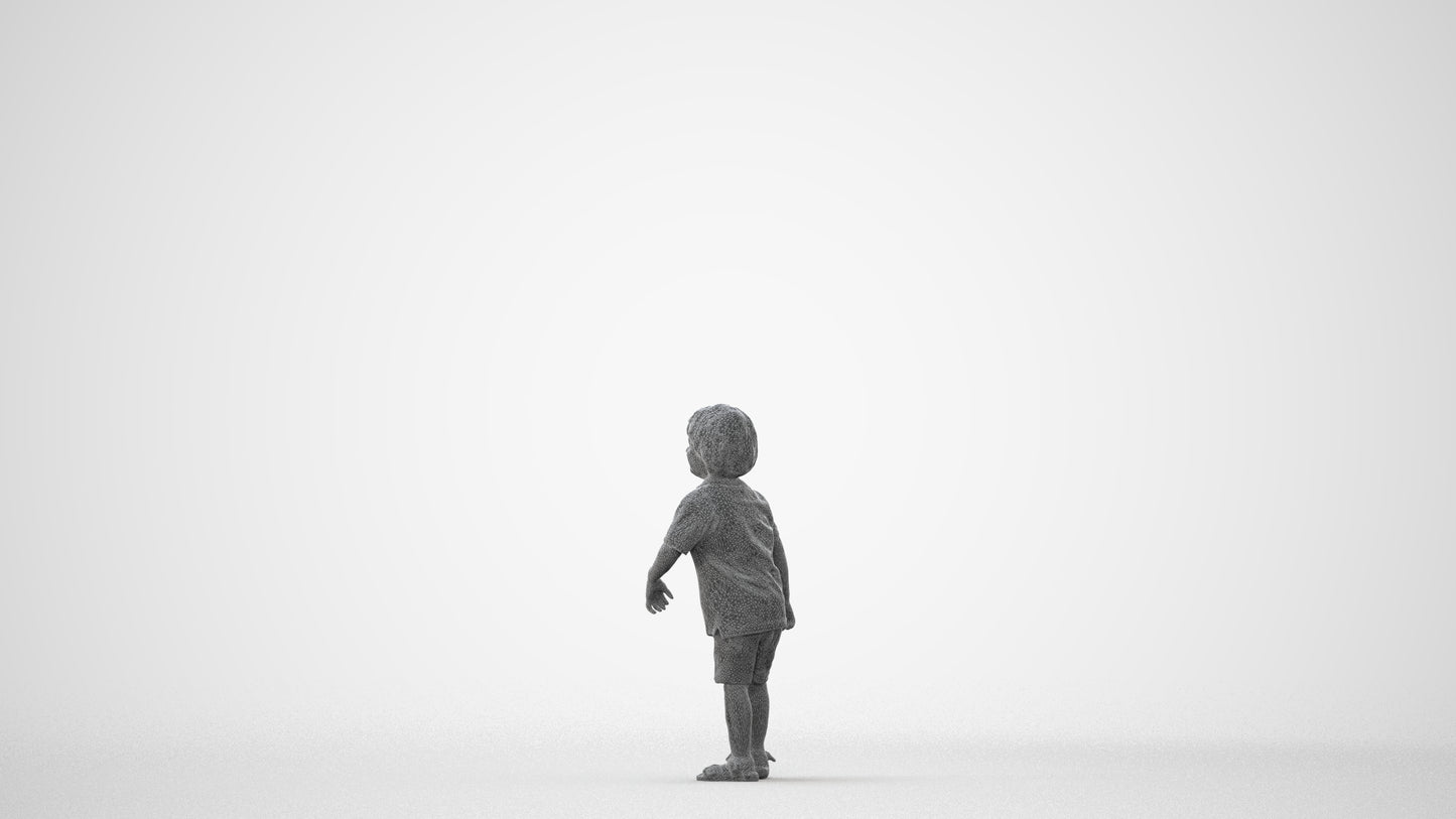 scanned 3D boy casual kids, photogrammetry people for Enscape and V-Ray, square thumbnail