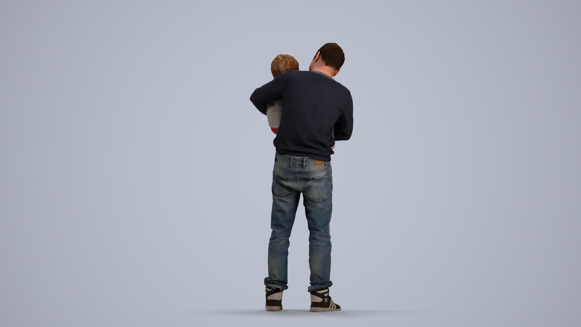 photogrammetry 3D boy casual kids, realistic human model archviz FBX, front view render