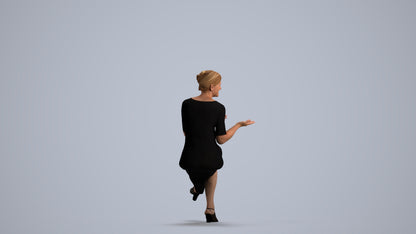 photogrammetry 3D woman business sitting, realistic human model archviz FBX, front view render