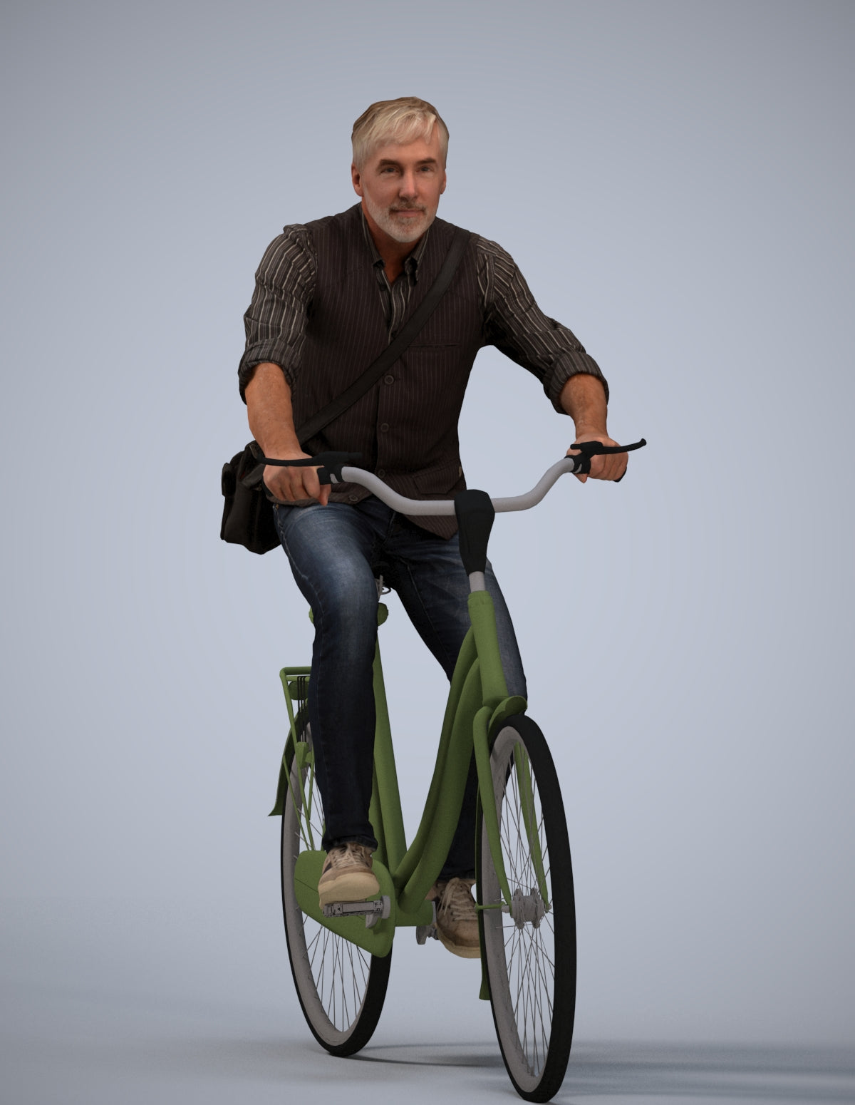 3D people model man casual cycling, scanned human for 3ds Max rendering