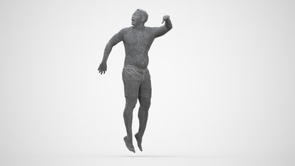 realistic 3D people man sport pool, render-ready for V-Ray and Corona, FBX OBJ, wireframe back view