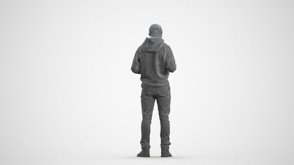 photogrammetry 3D boy casual kids, realistic human model archviz FBX, wireframe front view