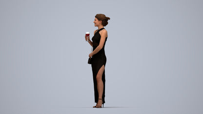 photogrammetry 3D woman formal formalaffairs, realistic human model archviz FBX, top-down view render