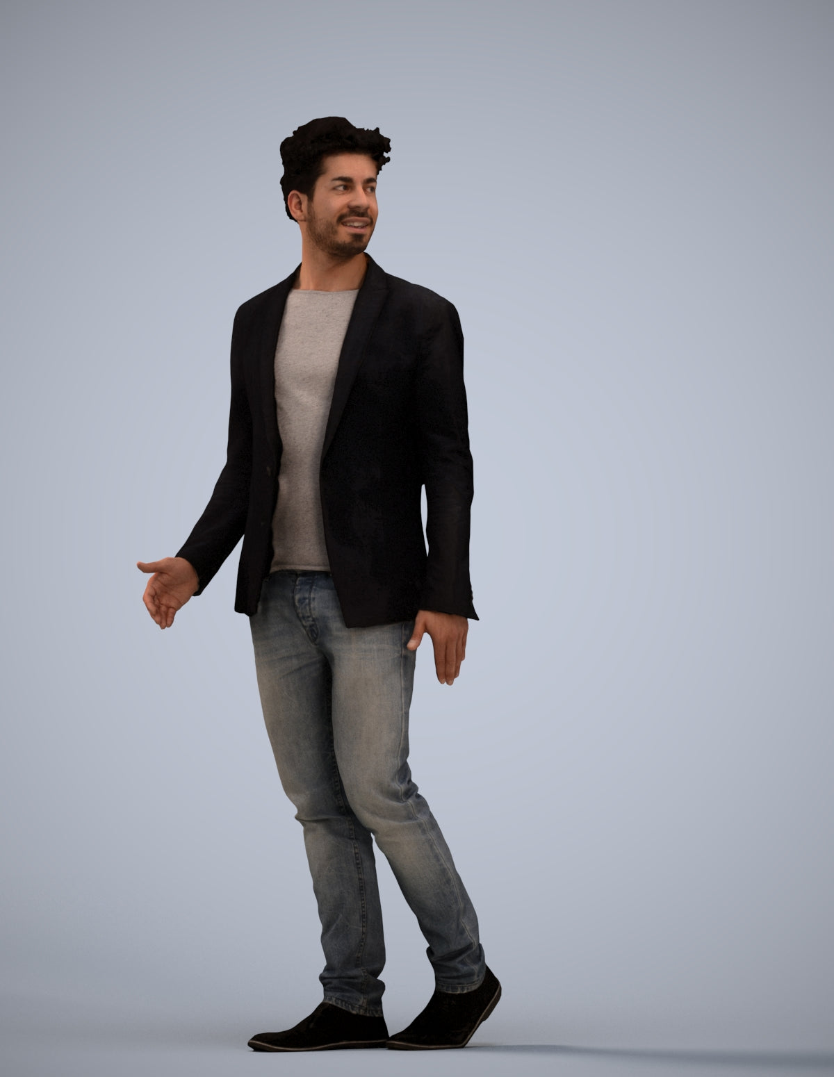 photogrammetry 3D man casual business, realistic human model archviz FBX