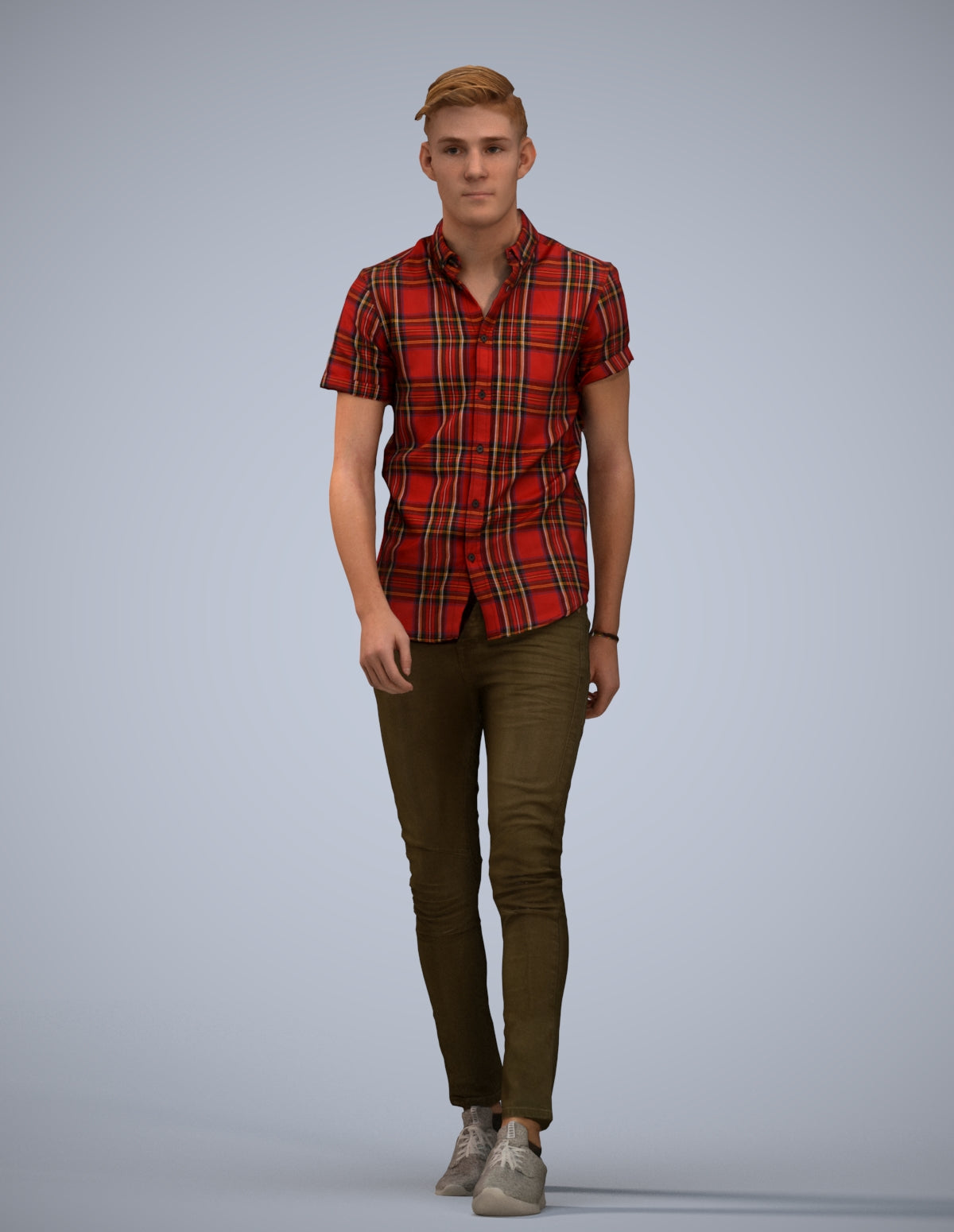 realistic 3D man casual walking, scanned archviz people for Blender and 3ds Max