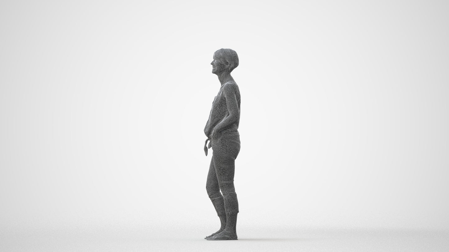 realistic 3D people senior woman standing, render-ready for V-Ray and Corona, FBX OBJ, square thumbnail