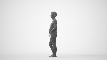 realistic 3D people senior woman standing, render-ready for V-Ray and Corona, FBX OBJ, square thumbnail
