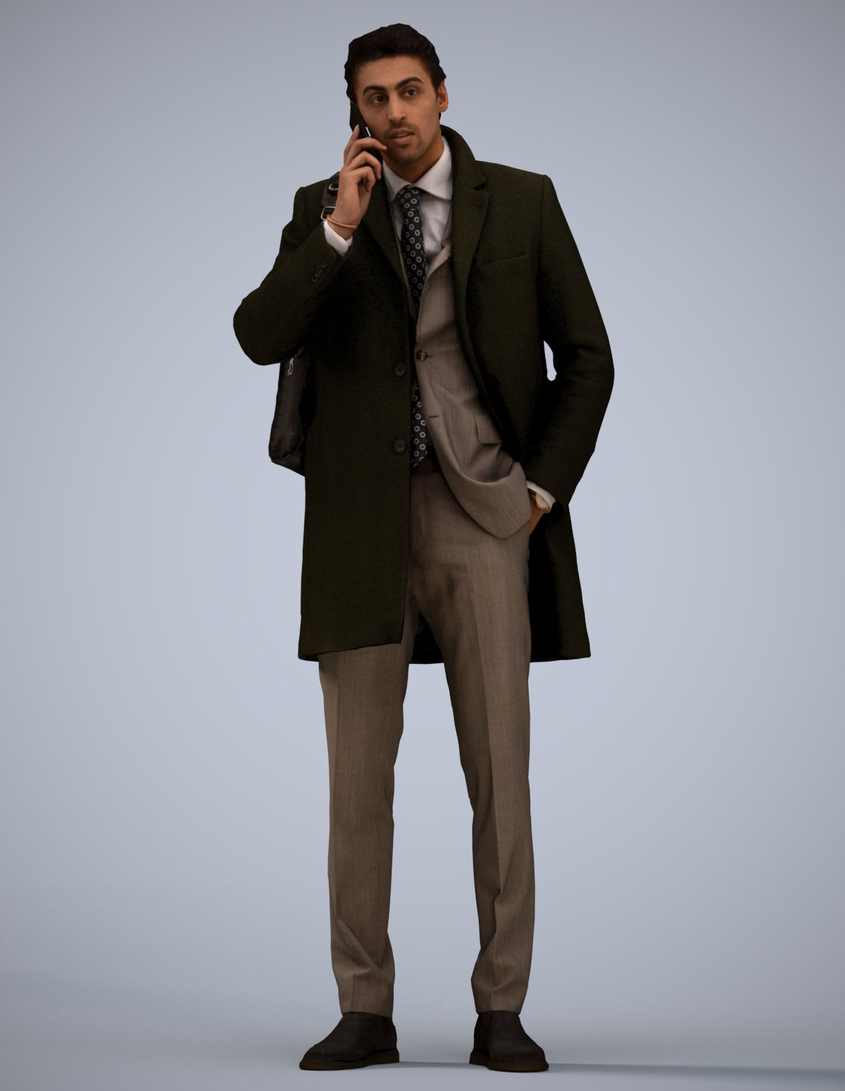 3D scanned man business, photorealistic archviz people for Enscape and SketchUp