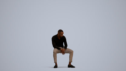 realistic 3D people man business sitting, render-ready for V-Ray and Corona, FBX OBJ, standing pose render