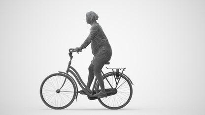 realistic 3D people woman casual cycling, render-ready for V-Ray and Corona, FBX OBJ, square thumbnail
