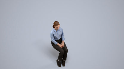 realistic 3D human girl kids, archviz people FBX OBJ for Blender, back view render
