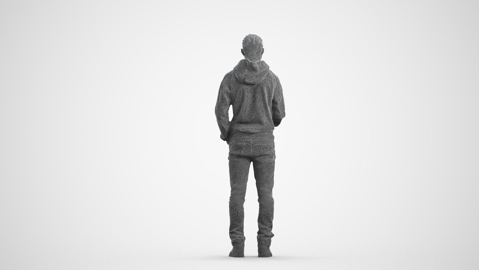 photogrammetry 3D boy casual kids, realistic human model archviz FBX, wireframe front view