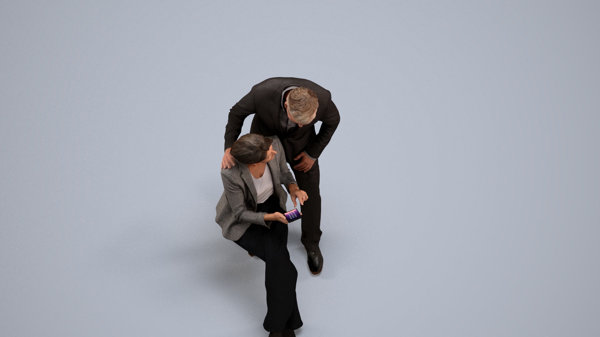 photogrammetry 3D woman business, realistic human model archviz FBX, back view render