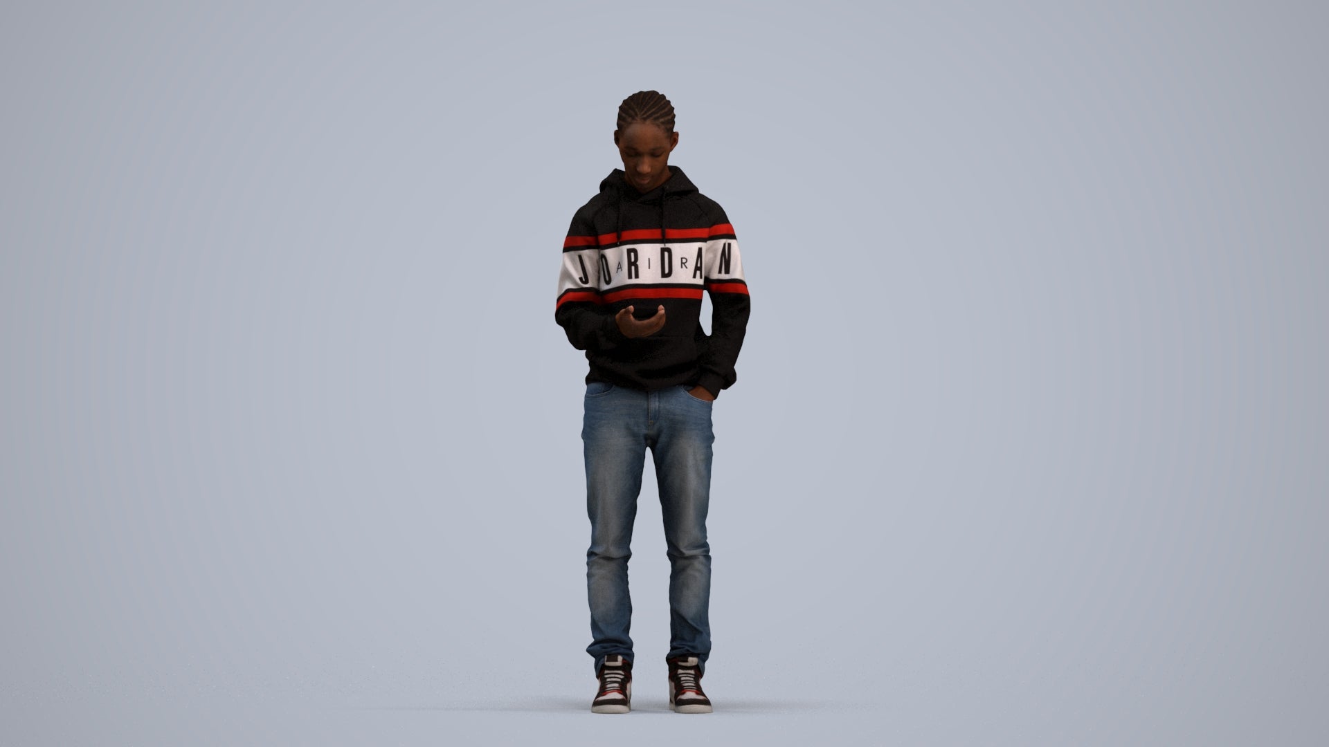 photogrammetry 3D boy casual kids, realistic human model archviz FBX, standing pose render