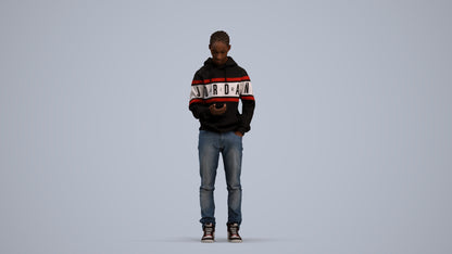 photogrammetry 3D boy casual kids, realistic human model archviz FBX, standing pose render