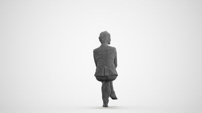 photogrammetry 3D woman business, realistic human model archviz FBX, wireframe front view