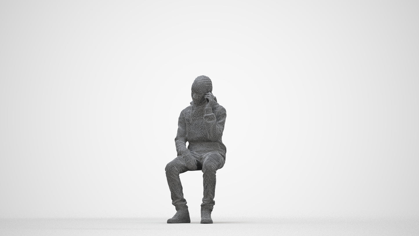 realistic 3D boy casual kids, scanned archviz people for Blender and 3ds Max, wireframe back view