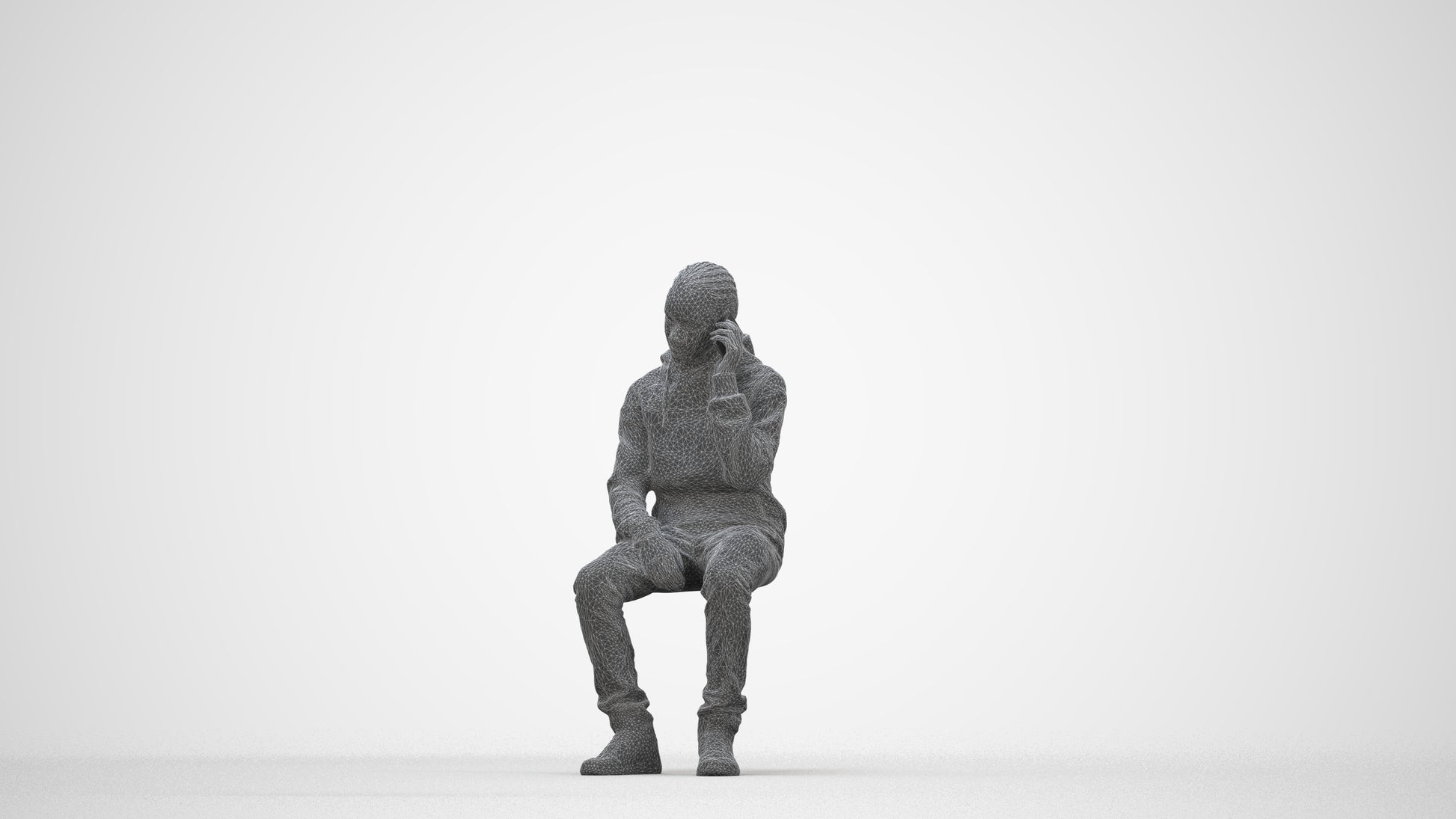 realistic 3D boy casual kids, scanned archviz people for Blender and 3ds Max, wireframe back view