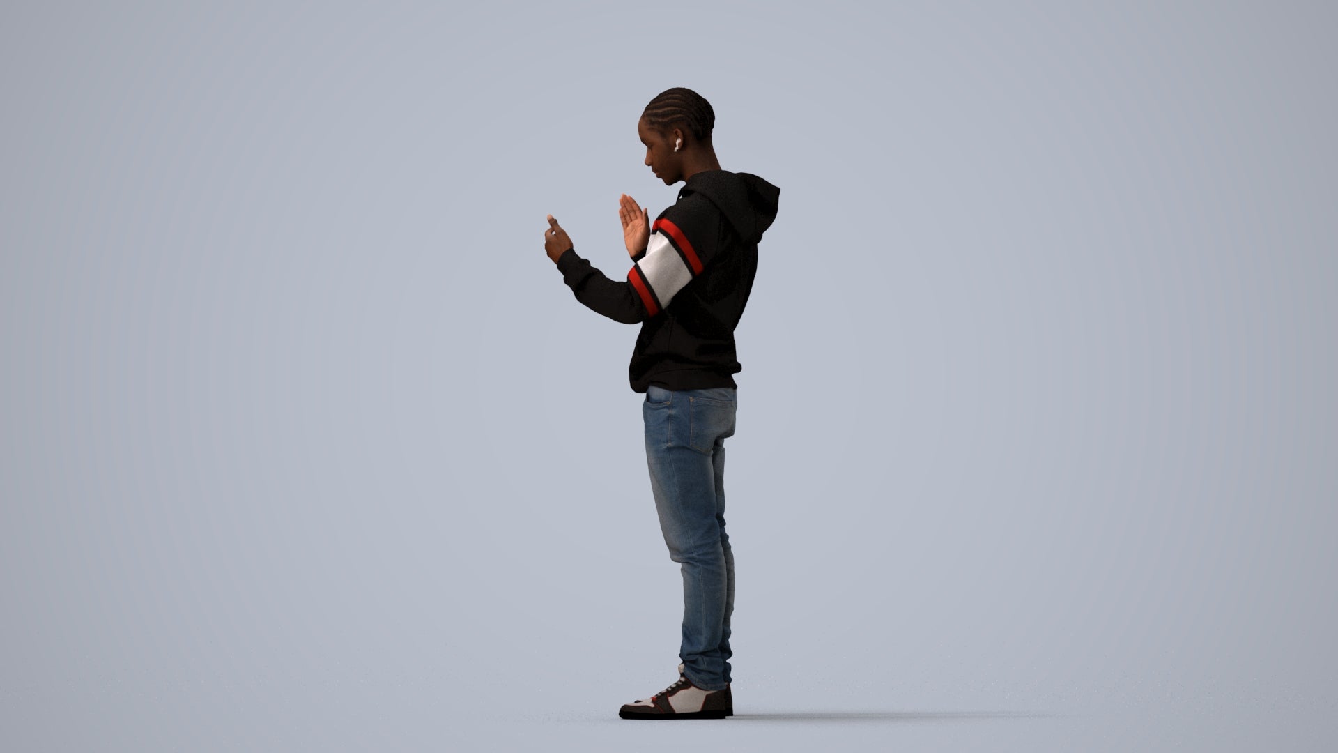 realistic 3D people boy casual kids, render-ready for V-Ray and Corona, FBX OBJ, three-quarter view render