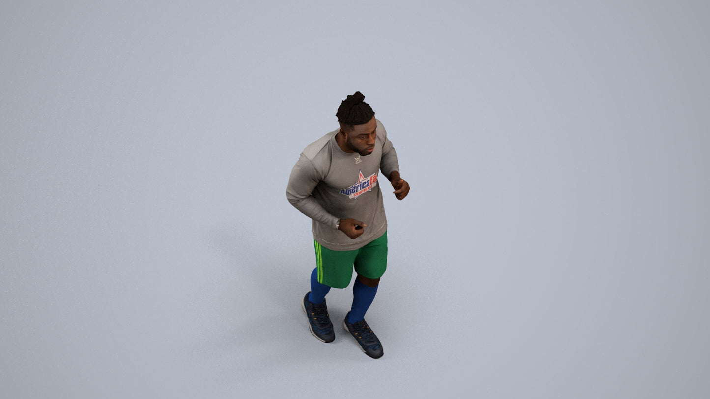 scanned 3D man sport, photogrammetry people for Enscape and V-Ray, back view render