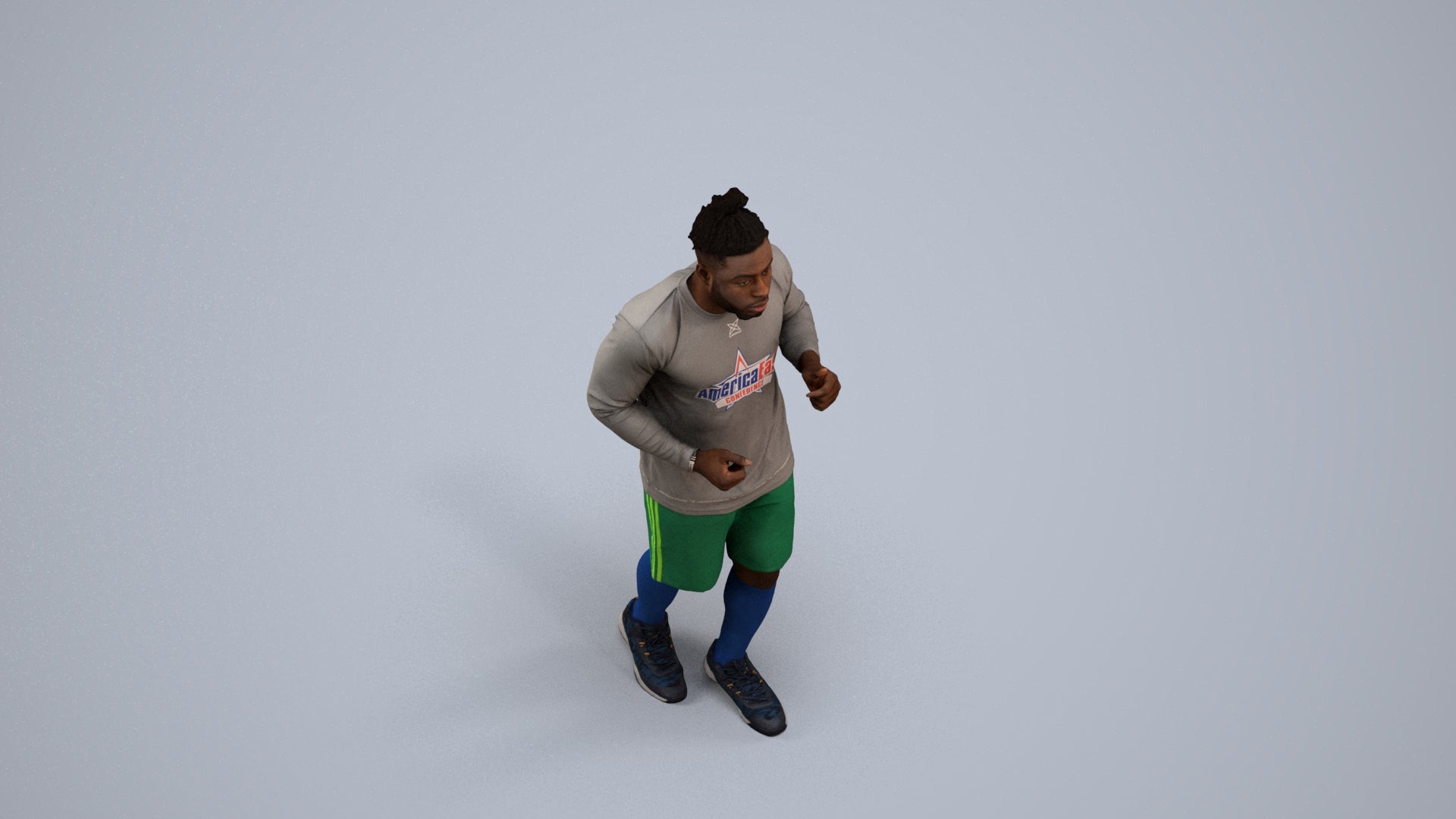 scanned 3D man sport, photogrammetry people for Enscape and V-Ray, back view render