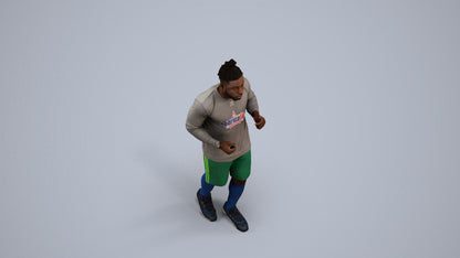 scanned 3D man sport, photogrammetry people for Enscape and V-Ray, back view render