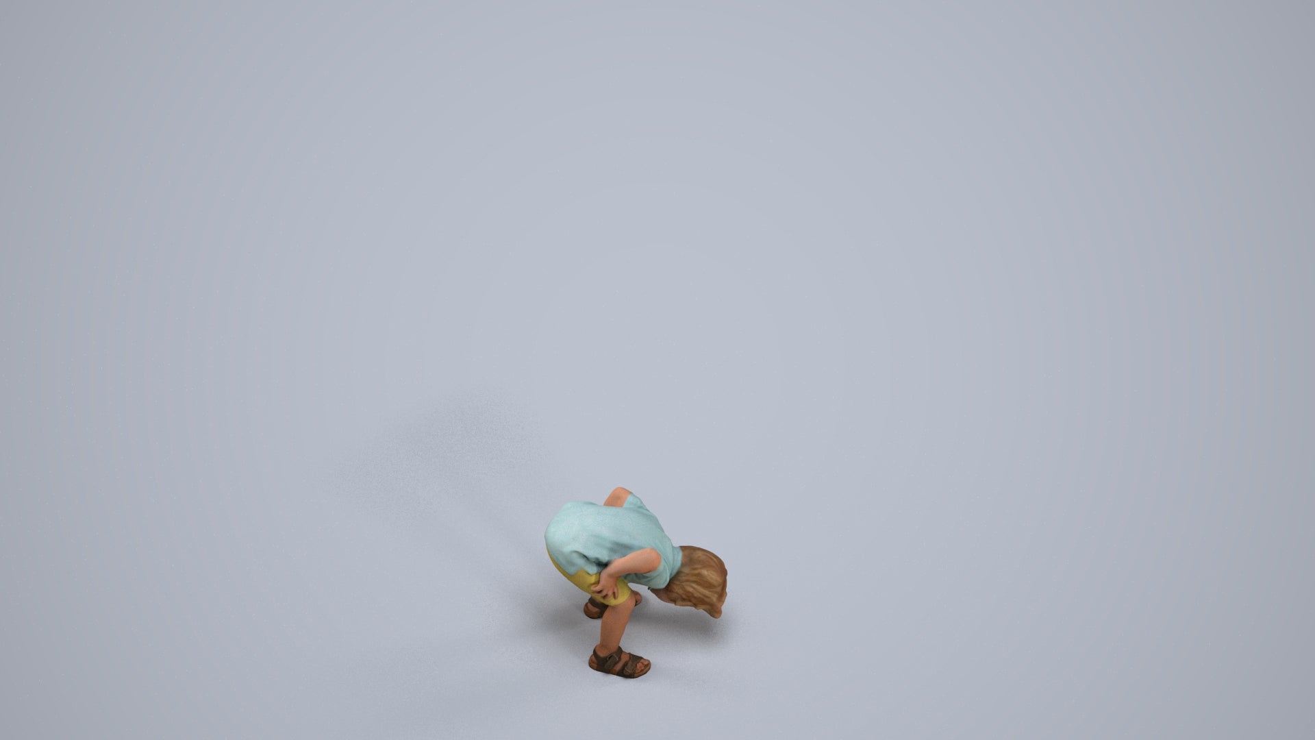 photogrammetry 3D boy casual kids, realistic human model archviz FBX, back view render