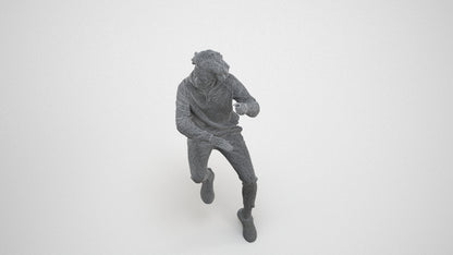 realistic 3D people man casual sitting, render-ready for V-Ray and Corona, FBX OBJ, wireframe three-quarter view