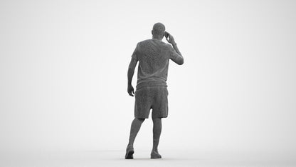 scanned 3D man sport, photogrammetry people for Enscape and V-Ray, wireframe front view