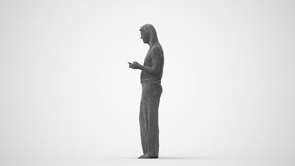 3D people model woman casual standing, scanned human for 3ds Max rendering, square thumbnail