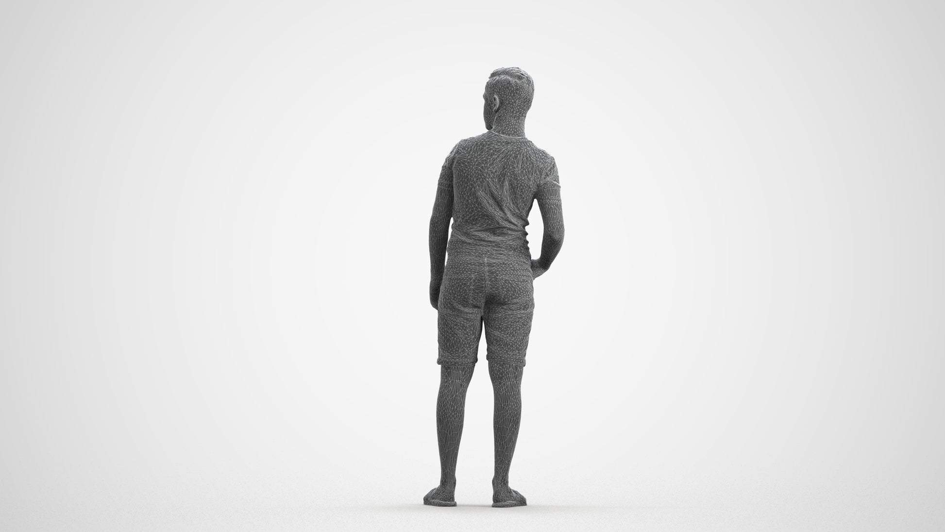 realistic 3D boy casual kids, scanned archviz people for Blender and 3ds Max, wireframe front view
