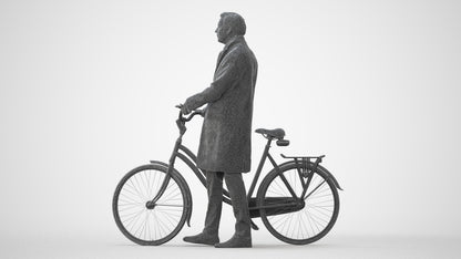 photogrammetry 3D man cycling, realistic human model archviz FBX, square thumbnail
