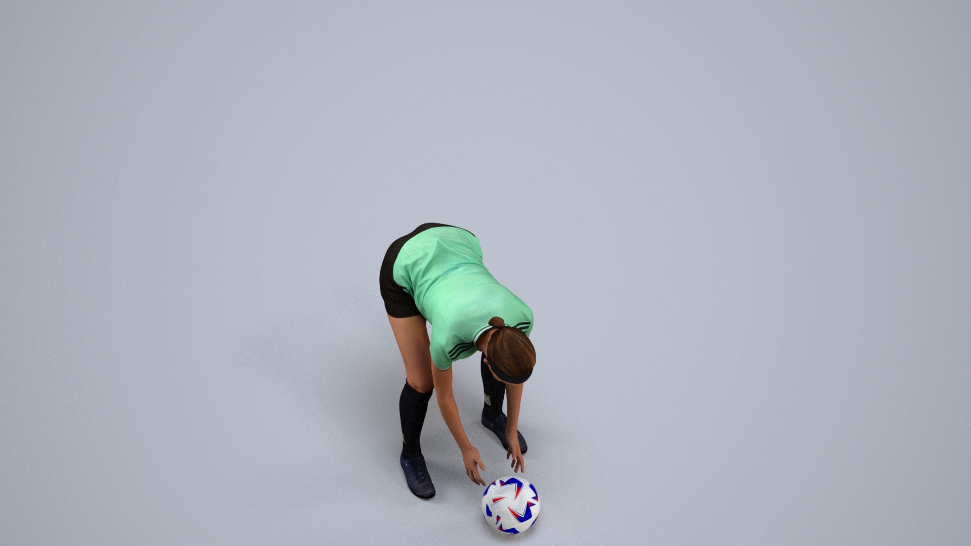realistic 3D people woman sport, render-ready for V-Ray and Corona, FBX OBJ, back view render
