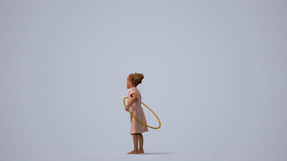 realistic 3D people girl casual kids, render-ready for V-Ray and Corona, FBX OBJ, three-quarter view render