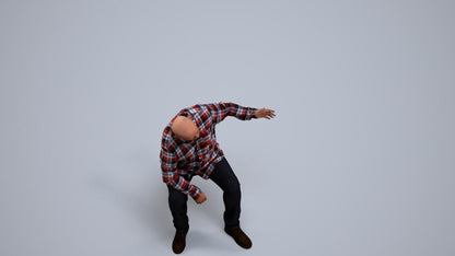 scanned 3D senior man casual sitting, photogrammetry people for Enscape and V-Ray, back view render