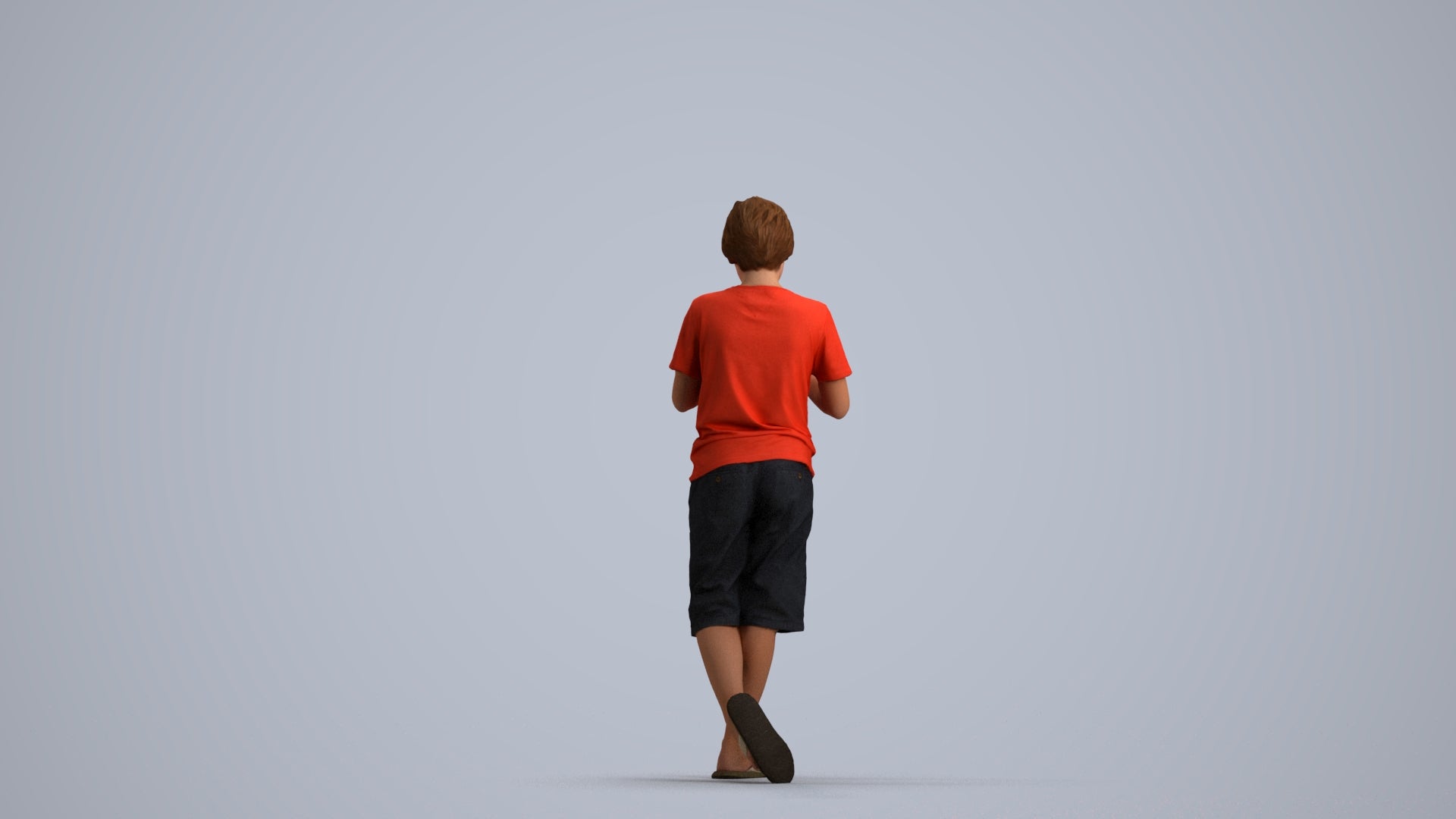 scanned 3D boy casual kids, photogrammetry people for Enscape and V-Ray, front view render