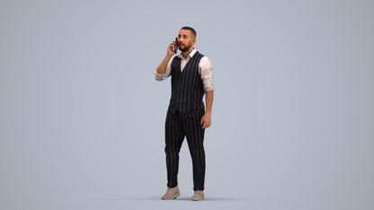 realistic 3D man business, scanned archviz people for Blender and 3ds Max, standing pose render