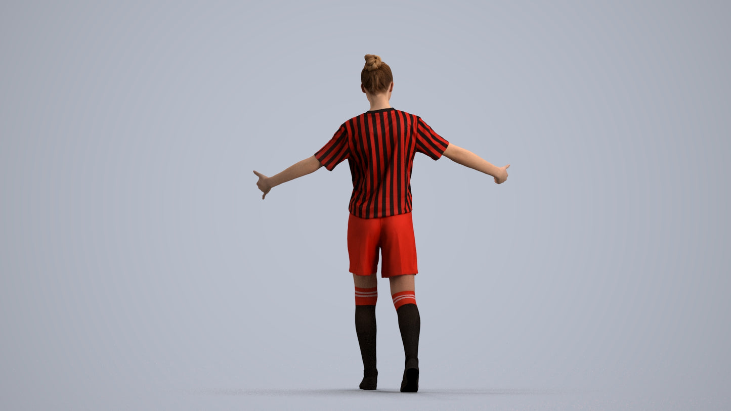 realistic 3D girl sport, scanned archviz people for Blender and 3ds Max, front view render