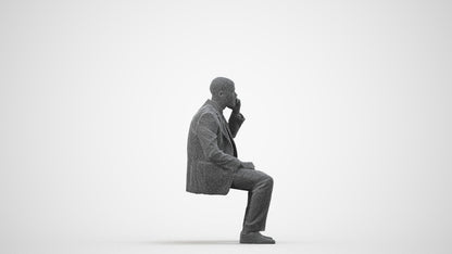 scanned 3D man business, photogrammetry people for Enscape and V-Ray, wireframe side view