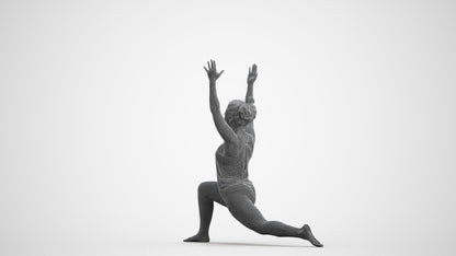 realistic 3D people woman sport, render-ready for V-Ray and Corona, FBX OBJ, wireframe front view