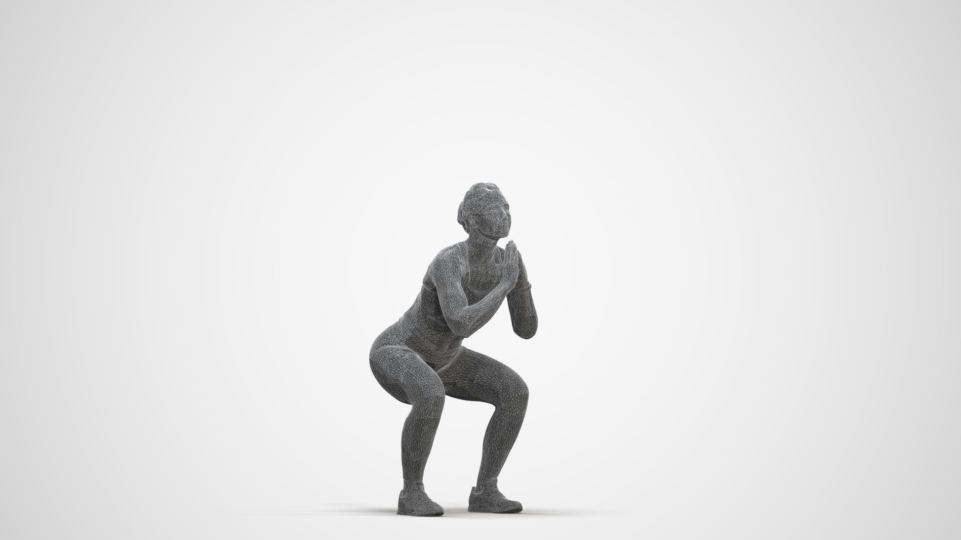 realistic 3D people woman sport, render-ready for V-Ray and Corona, FBX OBJ, three-quarter front view render
